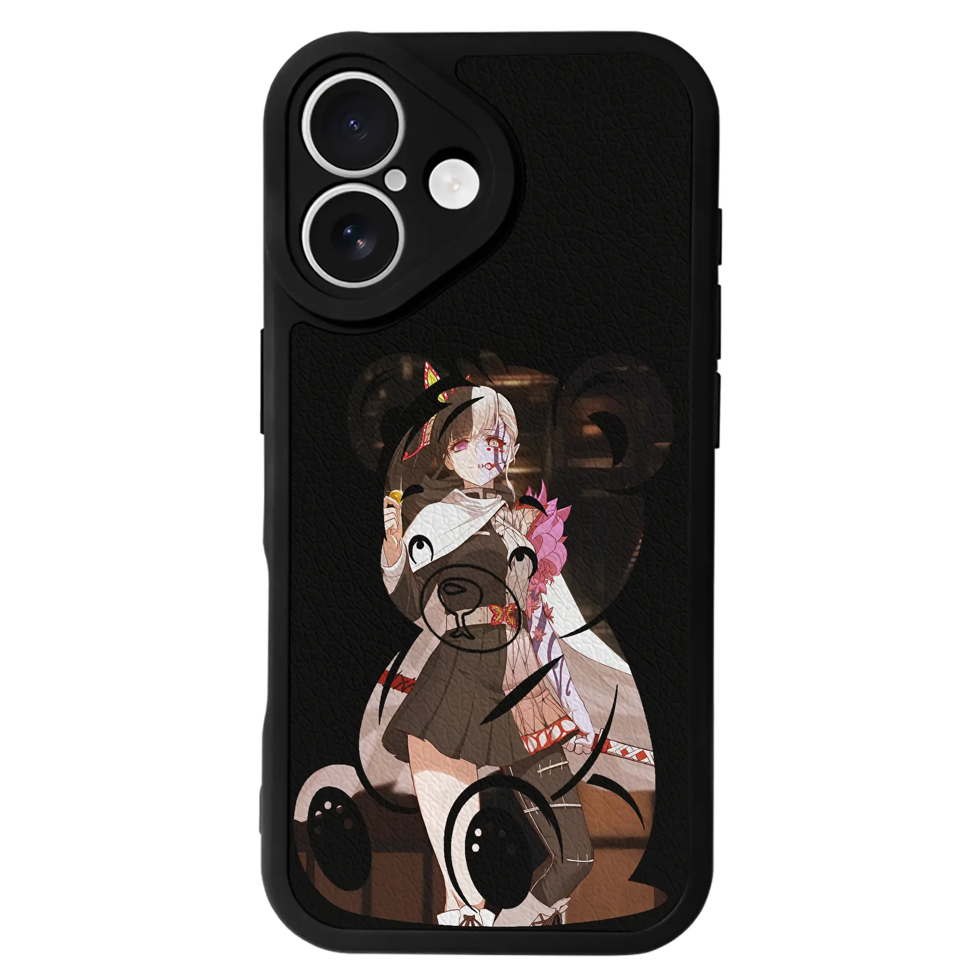 鬼滅の刃 グッズ,栗花落 カナヲ - IPhone 16シリーズ対応 ・ シリコンスマホケース ・ レザー調 ・ 高精度フィット ・ 耐衝撃 ・ ワイヤレス充電対応 ・ 精密カット